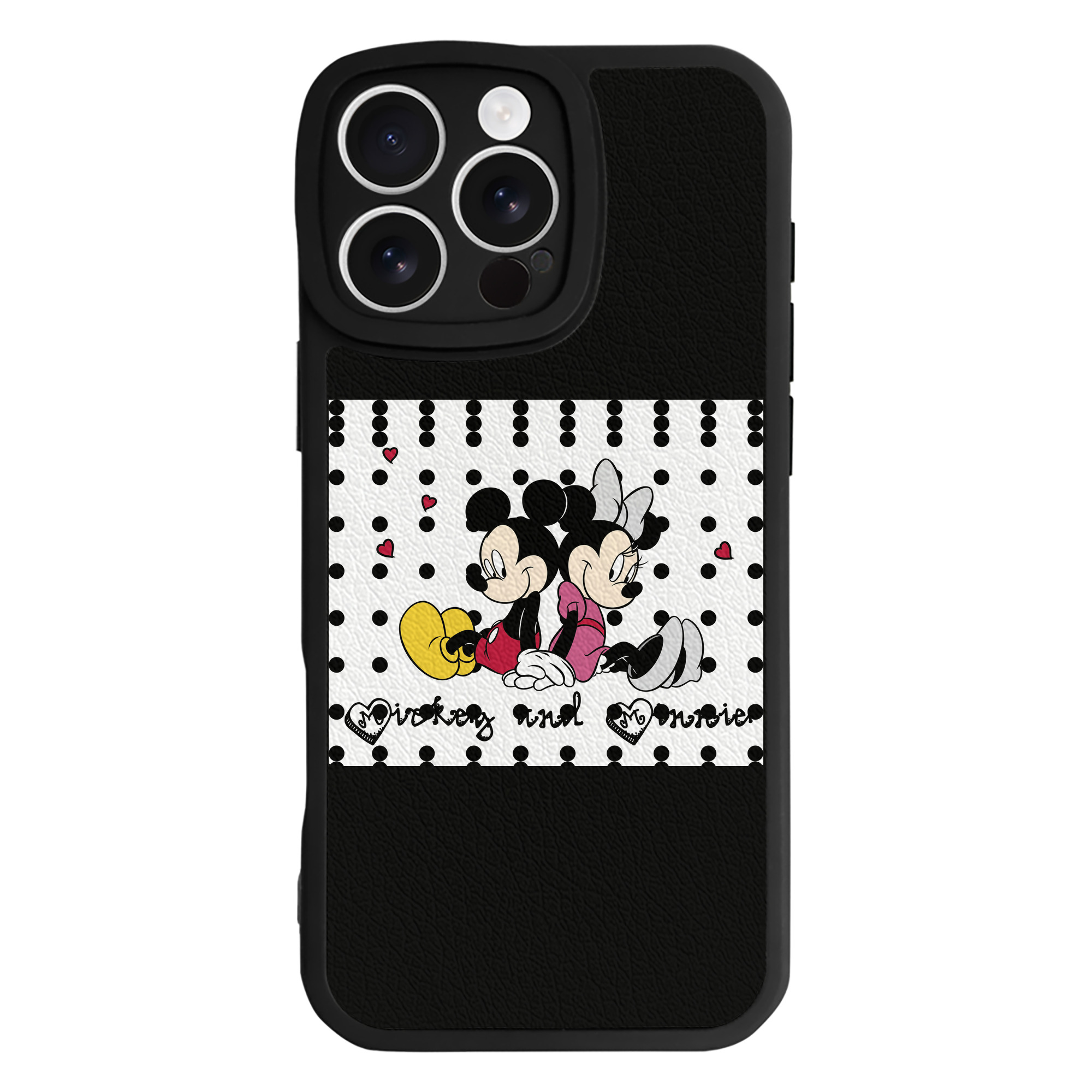 （画像用） ミッキーマウス Mickey Mouse 【iPhone 16シリーズ対応】シリコンスマホケース（レザー調） 材質：シリコン